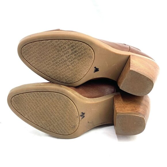 Bandolino Joined To Me Leather Ankle Booties Rear Zipper Western Heel Brown 8M - Picture 7 of 15